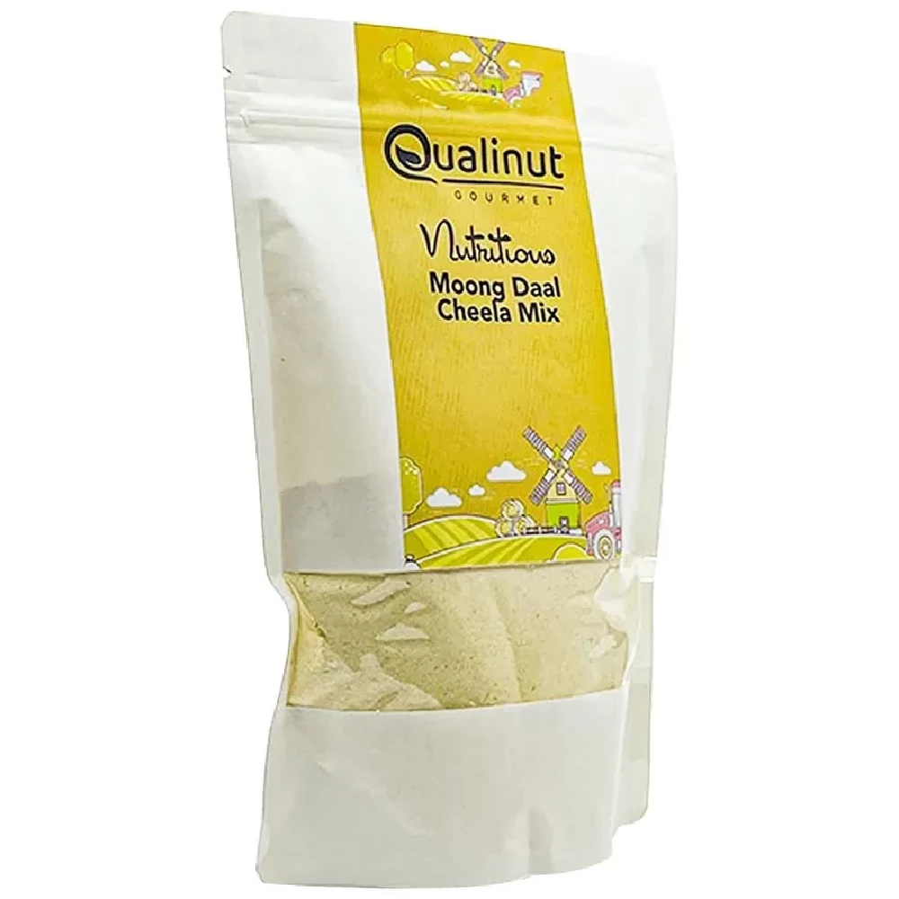 Qualinut Gourmet Nutritious Moong Daal Cheela Mix - Protein Rich, Low Calorie, Delicious Breakfast, 400g Pouch-6.webp